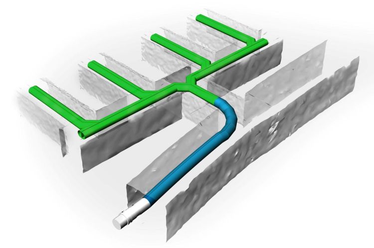 Diagram showing Twin-Dukt™ usage in an underground mine