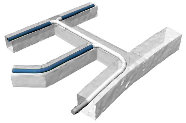 Diagram showing Rhino-Fittings™ usage in an underground mine